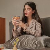 Smooth Champagne Large Silk Scrunchie