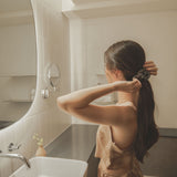 Shimmer Charcoal Large Silk Scrunchie