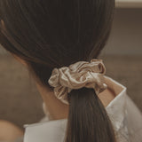 Smooth Champagne Large Silk Scrunchie