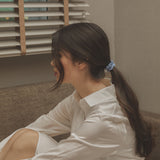 Cerulean Blue Skinny Silk Scrunchies