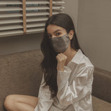 Shimmer Charcoal Silk Face Mask