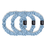 Cerulean Blue Skinny Silk Scrunchies