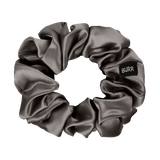 Shimmer Charcoal Large Silk Scrunchie