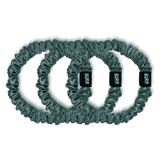 Teal Blue Skinny Silk Scrunchies