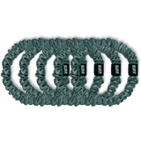 Teal Blue Skinny Silk Scrunchies