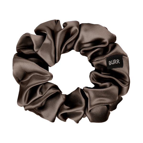 Dark Brown Large Silk Scrunchie