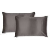 Shimmer Charcoal Silk Pillowcase (2-Piece Set) - BURR